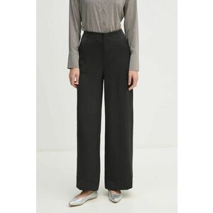 Dkny pantaloni femei, culoarea negru, lat, high waist, P4GKAX76 imagine