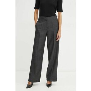 Forte Forte pantaloni de lana culoarea gri, lat, high waist, 13224_my pants imagine