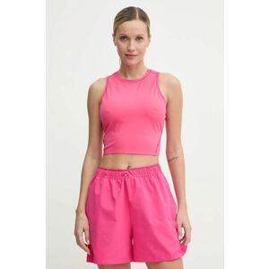 ON running pantaloni scurți de antrenament Focus culoarea roz, neted, high waist, 1WE10442503 imagine