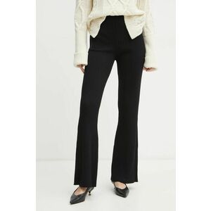 Luisa Spagnoli pantaloni de trening de lână MOLLETTA culoarea negru, neted, 58403 imagine