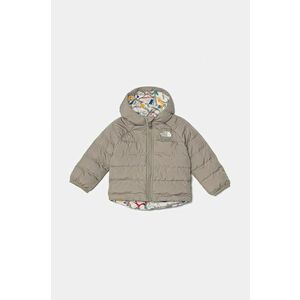 The North Face jachetă pentru copii cu două fețe BABREVERSIBLE PERRITO HOODED JACKET culoarea gri, NF0A88W31I41 imagine