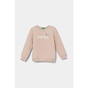 United Colors of Benetton bluza copii culoarea roz, cu imprimeu, 39M2G10GM imagine