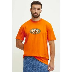 adidas Originals tricou din bumbac barbati, culoarea portocaliu, cu imprimeu, JM0480 imagine