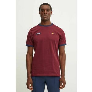 Ellesse tricou din bumbac FERDORINI barbati, culoarea bordo, cu imprimeu, SHR12637 imagine