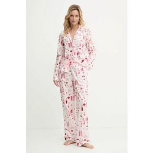 Dkny pijamale de bumbac culoarea alb, bumbac, YI90037 imagine