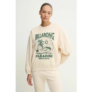 Billabong bluza Fresh Take Crew femei, culoarea bej, cu imprimeu, EBJFT00137 imagine