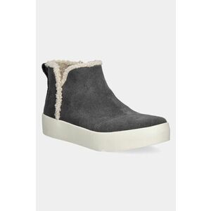 Toms cizme din piele intoarsa VERONA MID culoarea gri, cu toc plat, izolare usoara, 10021443 imagine