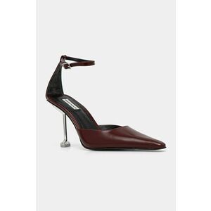 Naked Wolfe stilettos de piele Valerie culoarea bordo, Valerie Box Leather Burgundy imagine