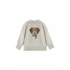 Donsje pulover de lână pentru copii Denn Merino Wool Sweater Dog culoarea bej, 4083505 imagine