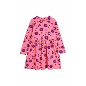 Mini Rodini rochie din bumbac pentru copii Squiggly cats culoarea roz, mini, evazati, 2515010628 imagine