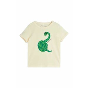 Mini Rodini tricou de bumbac pentru copii Snake culoarea bej, cu imprimeu, 2512013811 imagine