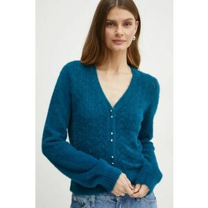 Morgan cardigan MLILO femei, culoarea turcoaz, light, MLILO imagine