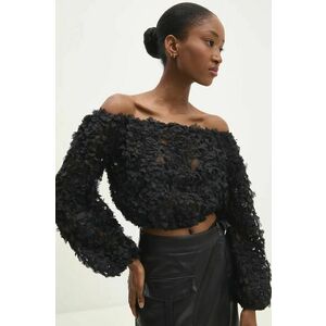 Answear Lab bluza femei, culoarea negru, cu imprimeu imagine