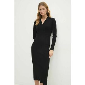 Answear Lab rochie culoarea negru, midi, mulata imagine