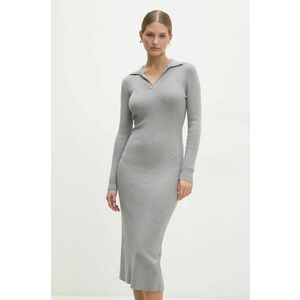 Answear Lab rochie culoarea gri, midi, mulata imagine