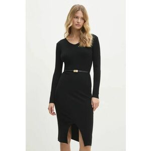 Answear Lab rochie culoarea negru, midi, mulata imagine