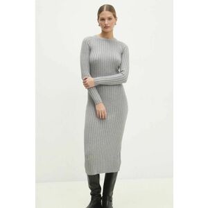 Answear Lab rochie culoarea gri, midi, mulata imagine