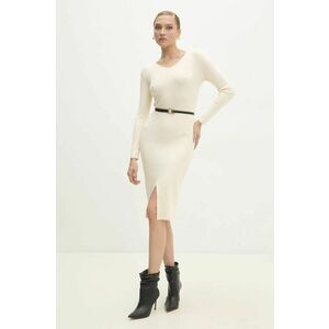 Answear Lab rochie culoarea bej, midi, mulata imagine