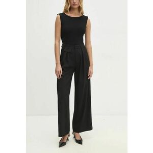 Answear Lab pantaloni femei, culoarea negru, lat, high waist imagine