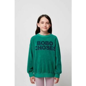 Bobo Choses hanorac de bumbac pentru copii culoarea verde, cu imprimeu, 324EC014 imagine