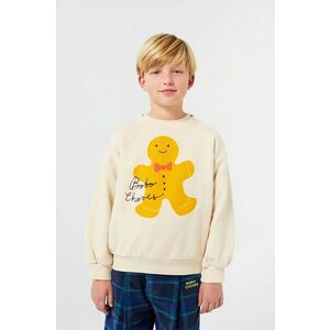 Bobo Choses hanorac de bumbac pentru copii Gingerbread culoarea bej, cu imprimeu, 224FC003 imagine