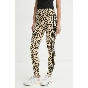 adidas Originals colanți Leopard femei, culoarea bej, cu imprimeu, IX7419 imagine