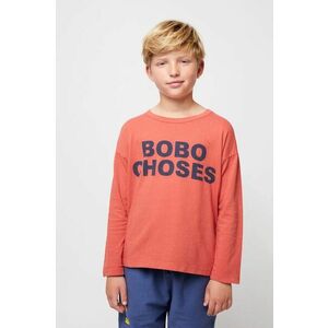 Bobo Choses longsleeve din bumbac pentru copii culoarea portocaliu, 324EC010 imagine