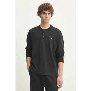 Abercrombie & Fitch longsleeve din bumbac culoarea negru, uni, KI124-4534 imagine