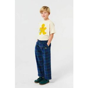 Bobo Choses pantaloni copii culoarea bleumarin, cu imprimeu, 224FC008 imagine