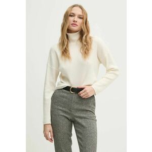 Sisley pulover din amestec de lână femei, culoarea bej, light, cu turtleneck, 106WM201U imagine