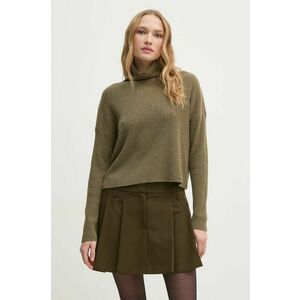 Sisley pulover din amestec de lână femei, culoarea verde, light, cu turtleneck, 106WM201U imagine