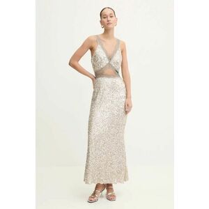 Never Fully Dressed rochie Mimi Dress culoarea argintiu, maxi, evazați, NFDDR1656 imagine