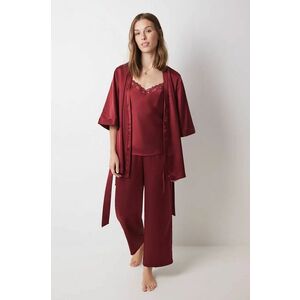 women'secret pijama SENSE LIMITED EDITION femei, culoarea bordo, satin, 2548219 imagine