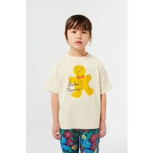 Bobo Choses tricou de bumbac pentru copii Gingerbread culoarea bej, cu imprimeu, 224FC018 imagine