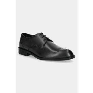 BOSS pantofi de piele Tayil barbati, culoarea gri, 50529099 imagine