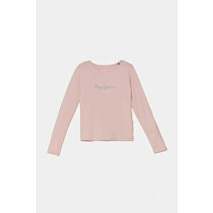 Pepe Jeans longsleeve copii culoarea roz imagine