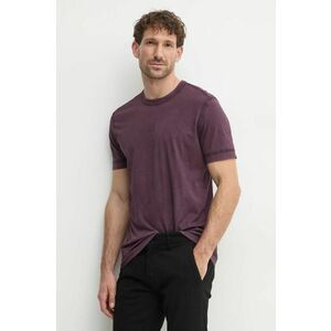 BOSS Orange tricou din bumbac BOSS ORANGE barbati, culoarea violet, neted, 50502173 imagine