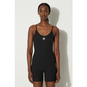 adidas Originals salopeta Essentials RIB Onesie culoarea negru, cu decolteu rotund, JC6212 imagine