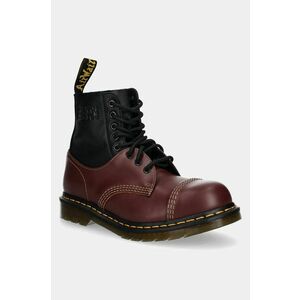 MM6 Maison Margiela cizme de piele MM6 Maison Margiela x Dr. Martens femei, culoarea bordo, cu toc plat, S66WU0125.P8029 imagine