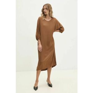 Answear Lab rochie culoarea maro, midi, oversize imagine