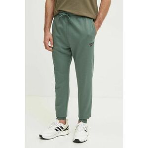 Reebok pantaloni de trening culoarea verde, neted, 100206015 imagine