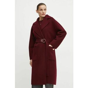 Elisabetta Franchi palton de lana culoarea bordo, de tranzitie, oversize, CP54D46E2 imagine