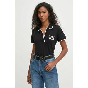 Pedro del Hierro tricou polo femei, culoarea negru, 4538932 imagine