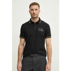 Karl Lagerfeld tricou polo barbati, culoarea negru, cu imprimeu, 745462.551235 imagine