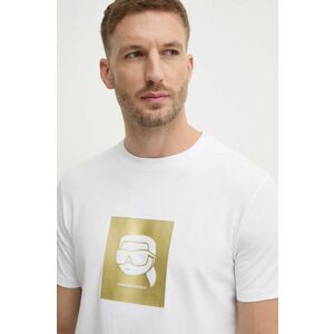 Karl Lagerfeld tricou barbati, culoarea alb, cu imprimeu, 755460.551235 imagine