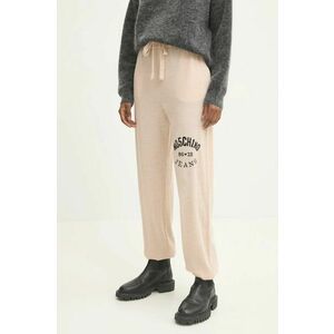 Moschino Jeans pantaloni de trening de lână culoarea bej, cu imprimeu, J0380 8700 imagine