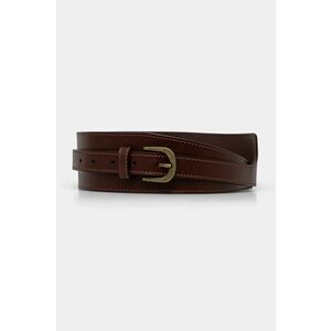 Hoss Intropia curea de piele femei, culoarea bordo, 5028285 imagine