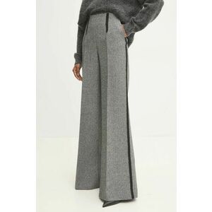 Iceberg pantaloni de lana culoarea gri, evazati, high waist, B011 3141 imagine