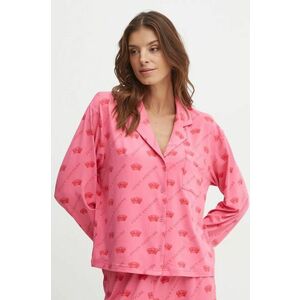 Juicy Couture camasa de pijama ESTELLE PYJAMA TOP femei, culoarea roz, JCLPT224503 imagine