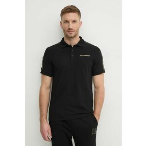 Karl Lagerfeld tricou polo barbati, culoarea negru, cu imprimeu, 745461.551235 imagine